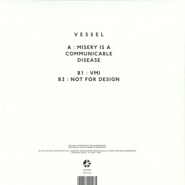 Vessel (5) : Misery Is A Communicable Disease (12")