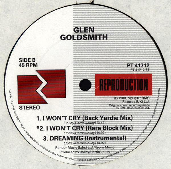 Glen Goldsmith : Dreaming (12")