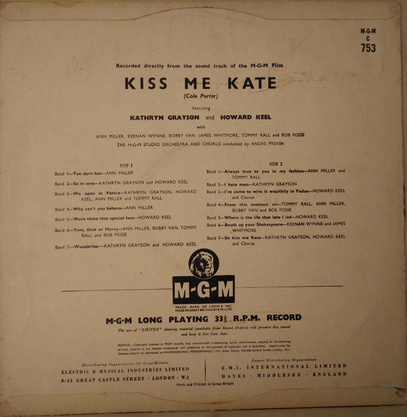 Various : Kiss Me Kate (LP, Album)