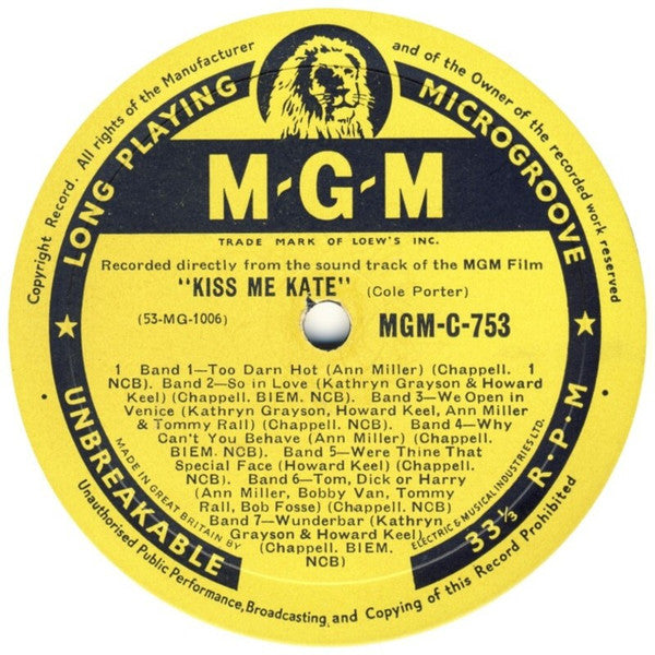 Various : Kiss Me Kate (LP, Album)