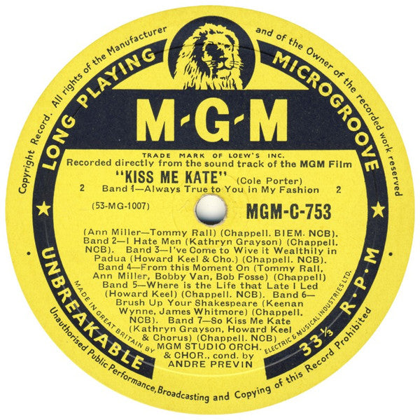 Various : Kiss Me Kate (LP, Album)