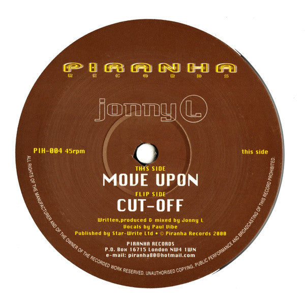 Jonny L : Cut-Off / Move Upon (12")