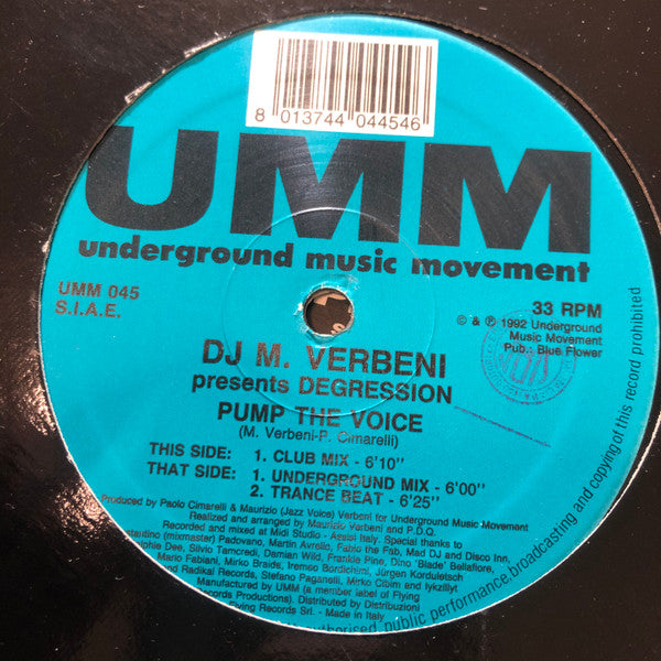 DJ Maurizio Verbeni* : Pump The Voice (12")