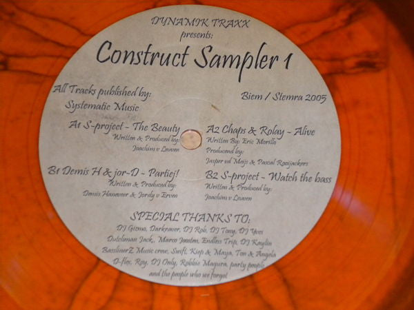 Various : Construct Sampler 1 (12", Ora)