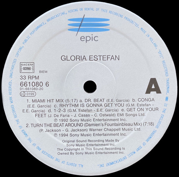 Gloria Estefan : Hold Me, Thrill Me, Kiss Me (12", Single)