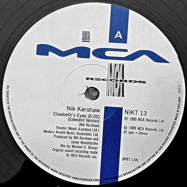 Nik Kershaw : Elisabeth's Eyes (Extended Version) (12")