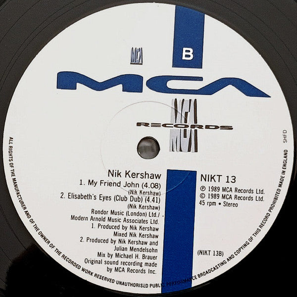 Nik Kershaw : Elisabeth's Eyes (Extended Version) (12")