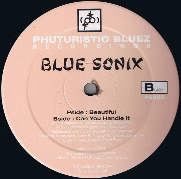 Blue Sonix : Beautiful / Can You Handle It (12")