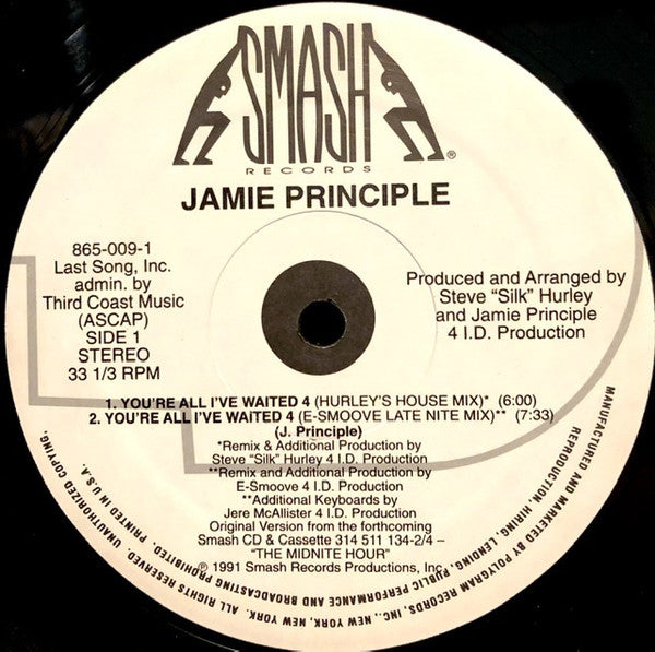 Jamie Principle : You're All I've Waited 4 (12")