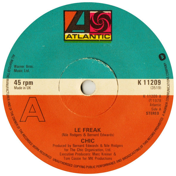 Chic : Le Freak  (7", Single, Dar)