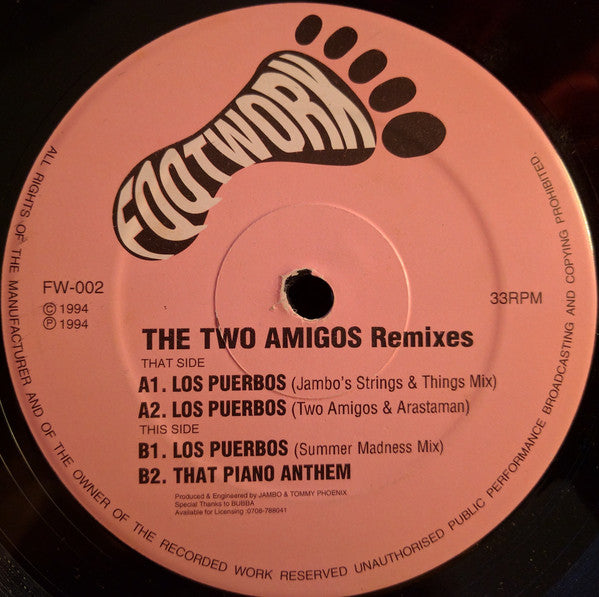 The Two Amigos : Los Puerbos / That Piano Anthem (Remixes) (12", Single)