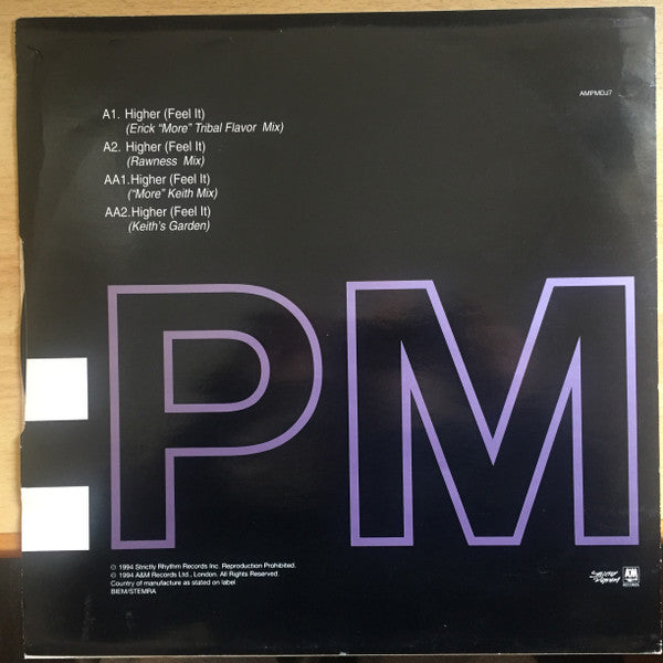 R.A.W. : Higher (Feel It) (12", Promo)