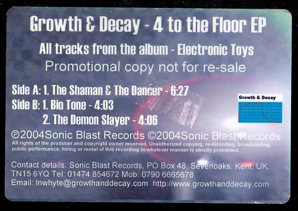 Growth & Decay : 4 To The Floor EP (12", EP)