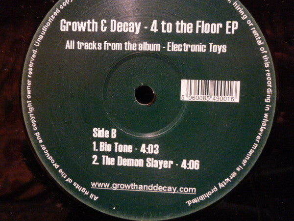 Growth & Decay : 4 To The Floor EP (12", EP)