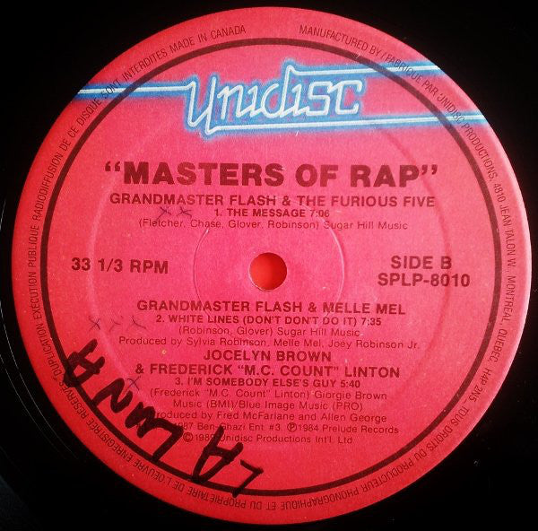 Various : Masters Of Rap (LP, Comp)