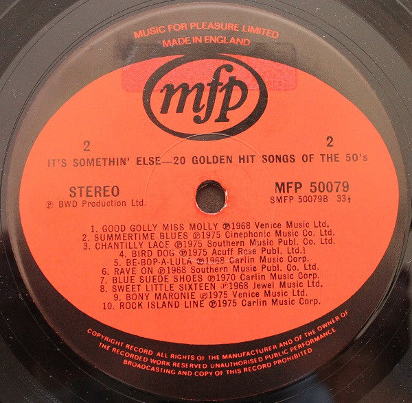 Various : It's Somethin' Else - 20 Golden Hit Songs Of The 50's (LP, Comp)