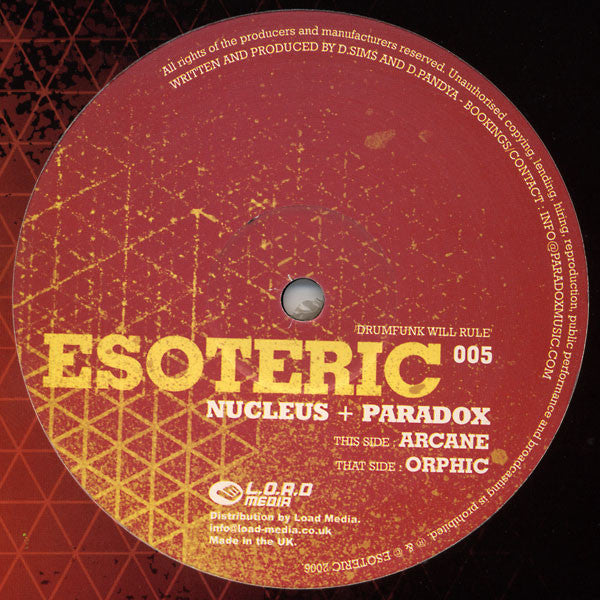 Nucleus & Paradox : Arcane / Orphic (12")