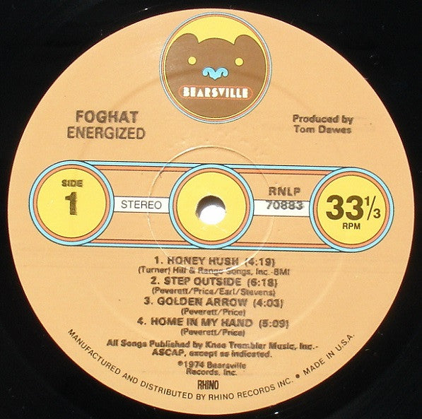 Foghat : Energized (LP, Album, RE, All)