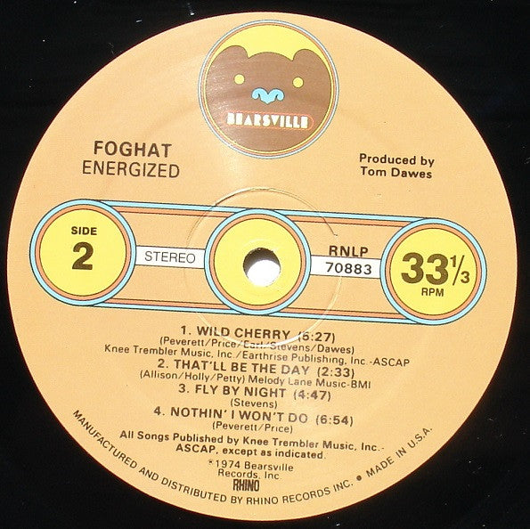 Foghat : Energized (LP, Album, RE, All)