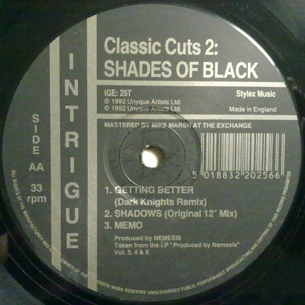 Shades Of Black : Classic Cuts 2 (12")