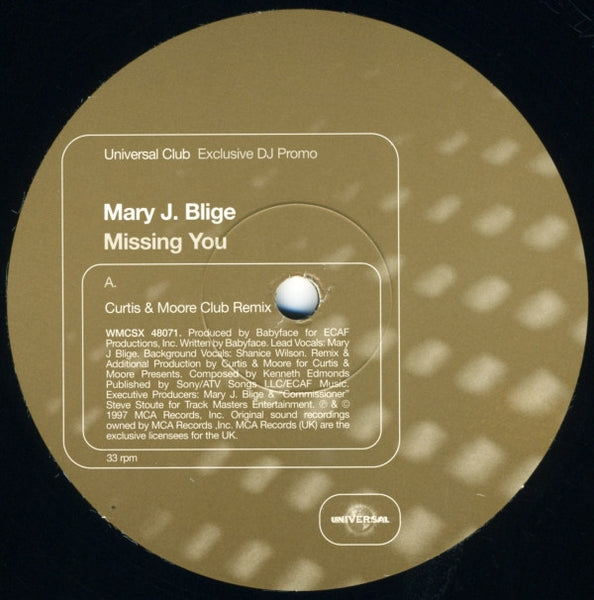 Mary J. Blige : Missing You (12", Promo)