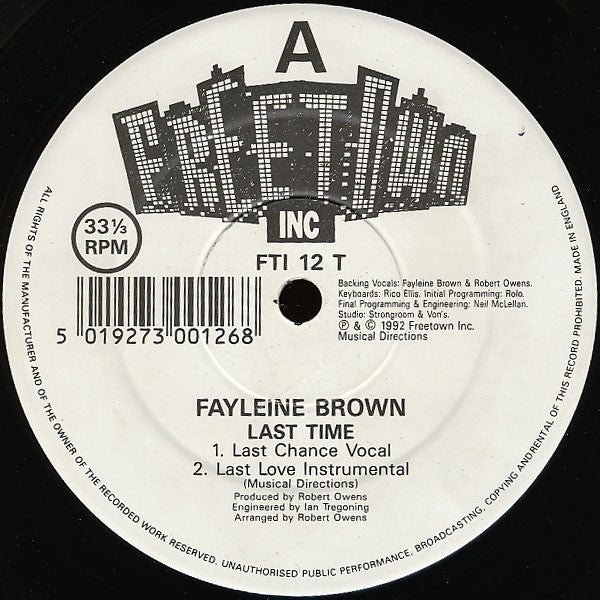 Robert Owens Presents Fayleine Brown : Last Time (12")