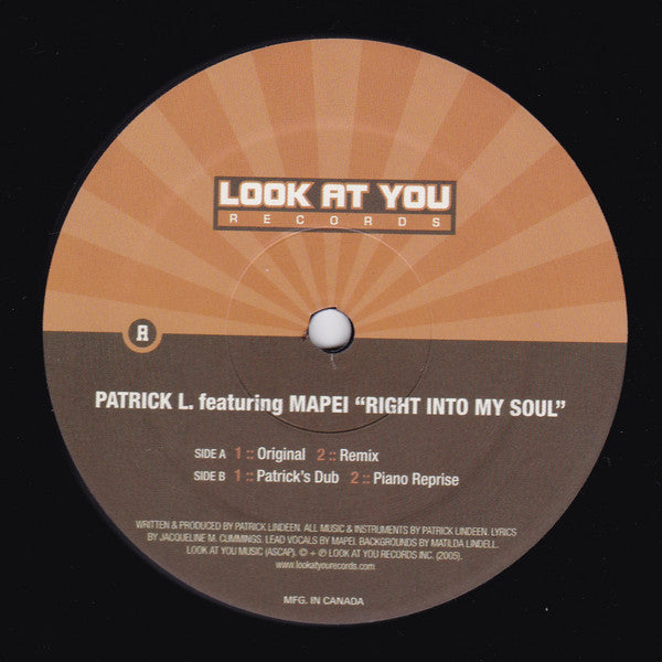 Patrick L : Right Into My Soul (12")