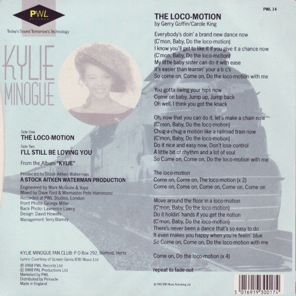 Kylie Minogue : The Loco-Motion (7", Single, Pap)