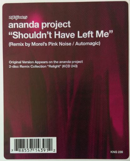 The Ananda Project : Shouldn't Have Left Me (12")