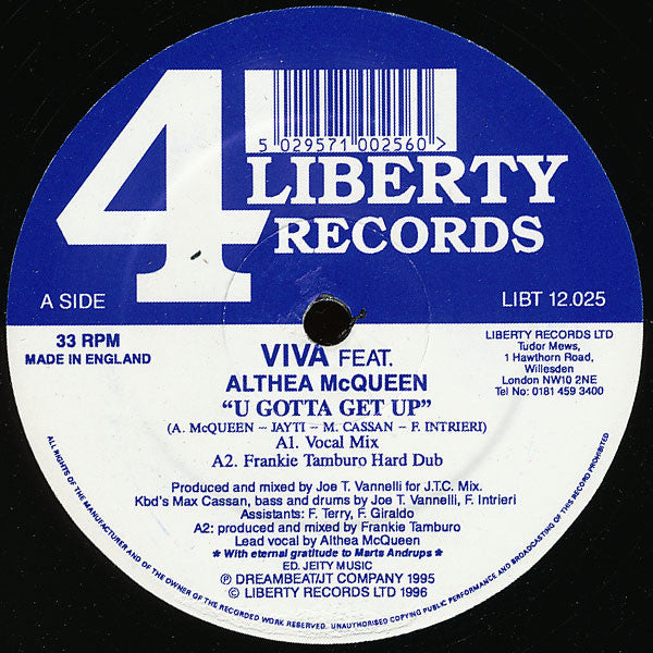 Viva (3) Feat. Althea McQueen : U Gotta Get Up (12")