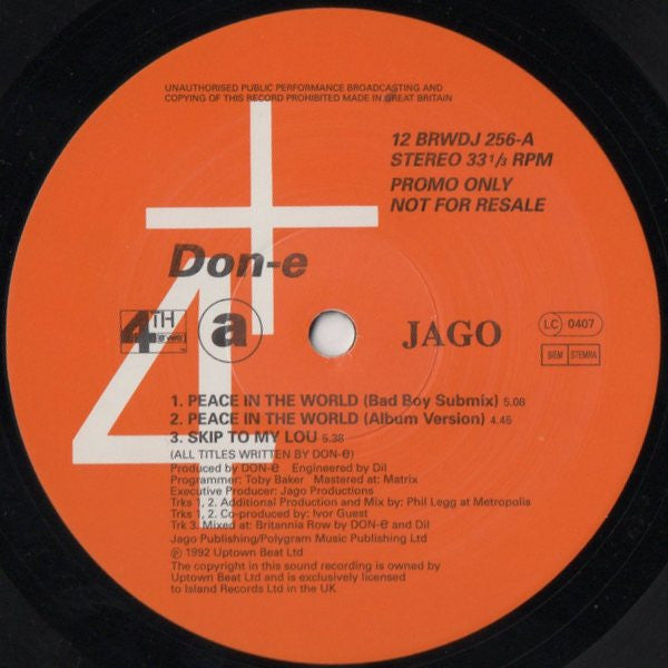 Don-e : Peace In The World (12", Promo)