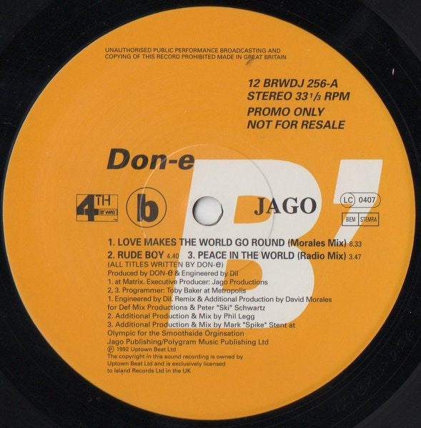 Don-e : Peace In The World (12", Promo)