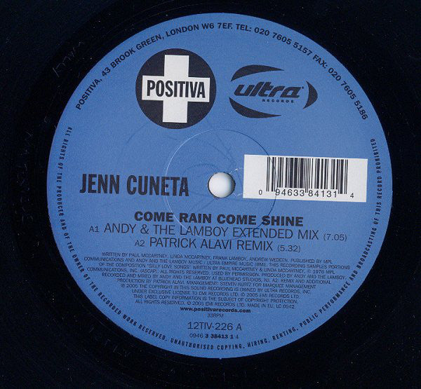 Jenn Cuneta : Come Rain Come Shine (12")