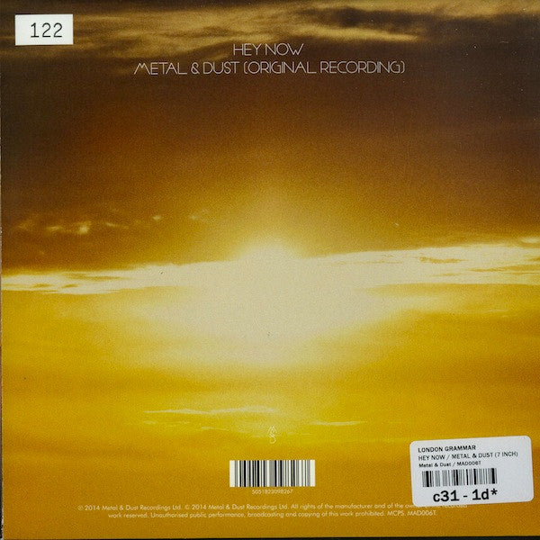 London Grammar : Hey Now (7", Single, Ltd, Num)