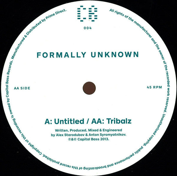 Formally Unknown : Untitled / Tribalz (12", EP)