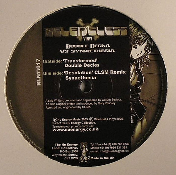 Double Decka vs. Synaesthesia (3) : Transformed / Desolation (CLSM Remix) (12")