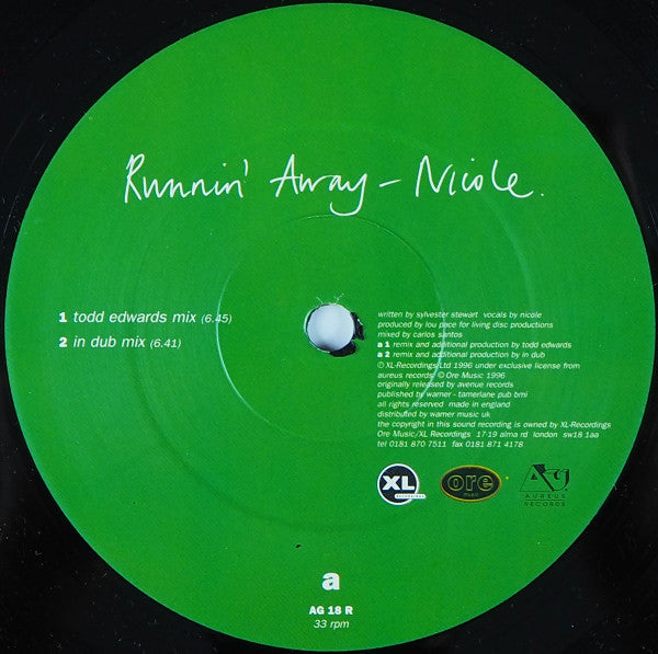 Nicole J McCloud : Runnin'  Away (12", 2/2)