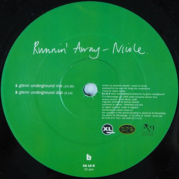 Nicole J McCloud : Runnin'  Away (12", 2/2)