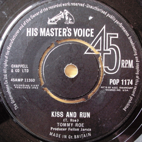 Tommy Roe : Kiss And Run (7", Single)