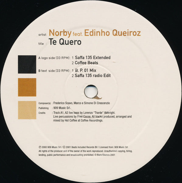 Norby Feat. Edinho Queiroz : Te Quero (12", Gen)