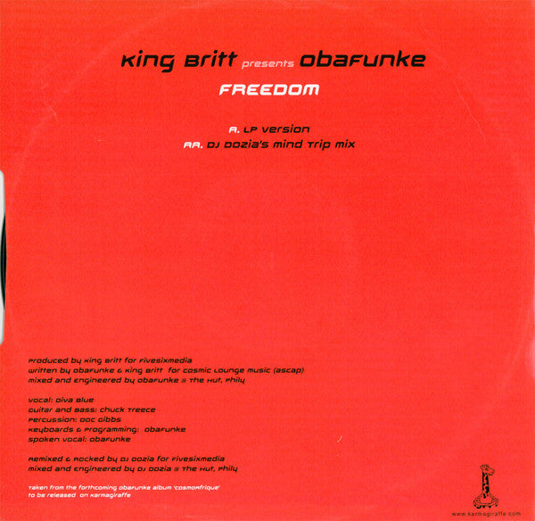 King Britt Presents Oba Funke : Freedom (12")