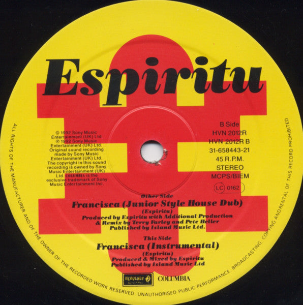 Espiritu : Francisca (12")