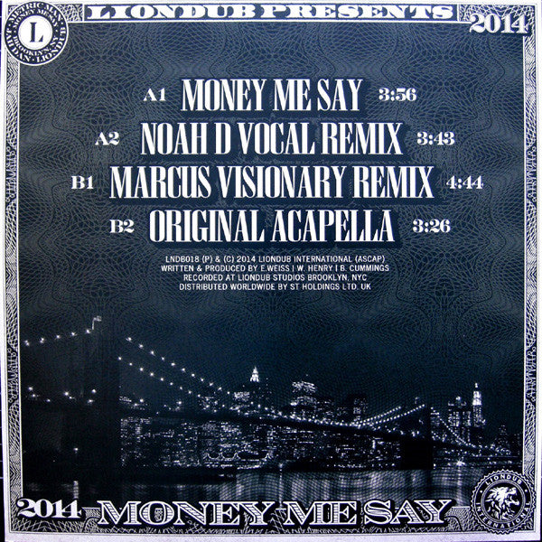 LionDub Featuring Jahdan Blakkamoore & Metric Man : Money Me Say (12")