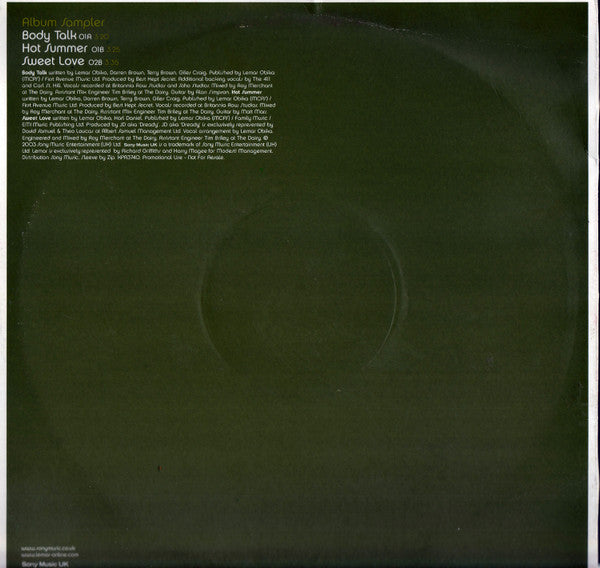 Lemar : Dedicated - Album Sampler (12", Smplr)