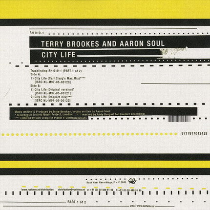 Terry Brookes & Aaron Soul : City Life (Part 1) (12")