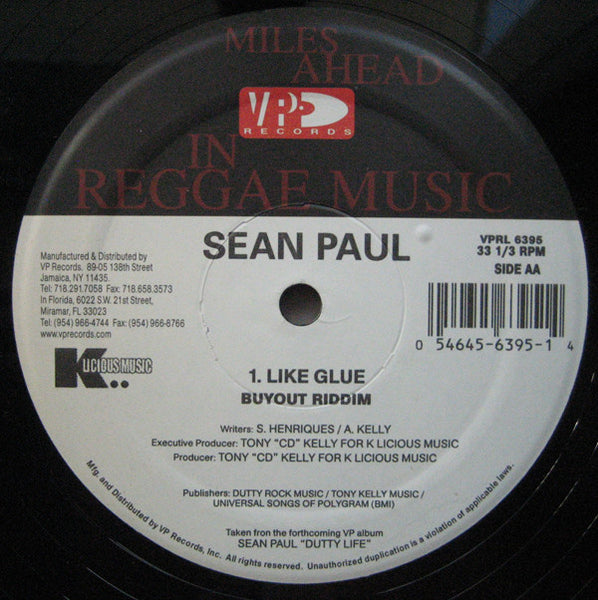 Sean Paul : Give Me The Light / Like Glue (12")