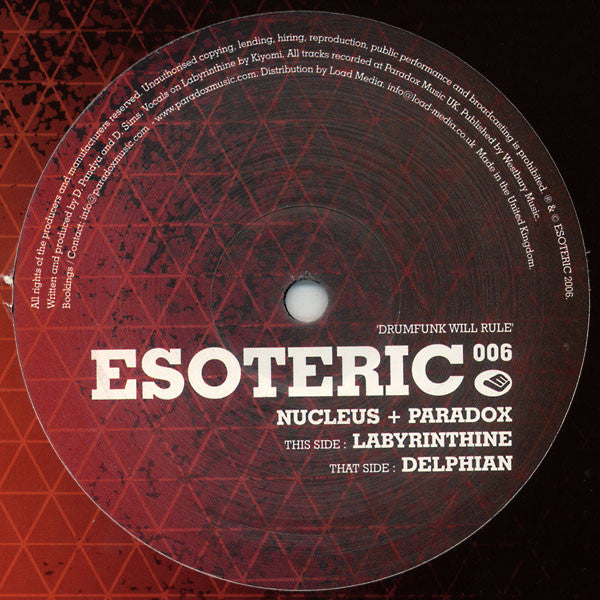 Nucleus & Paradox : Labyrinthine / Delphian (12")