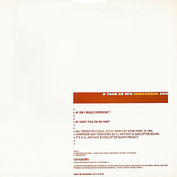Mr Quark : A Tour Of My Subatomic Zoo (7")
