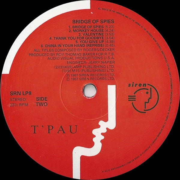 T'Pau : Bridge Of Spies (LP, Album)