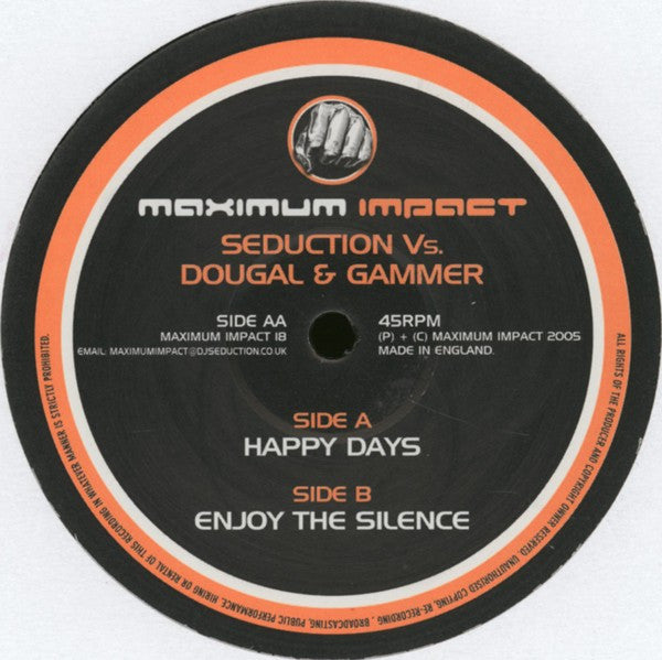 DJ Seduction vs. Dougal & Gammer : Happy Days / Enjoy The Silence (12")